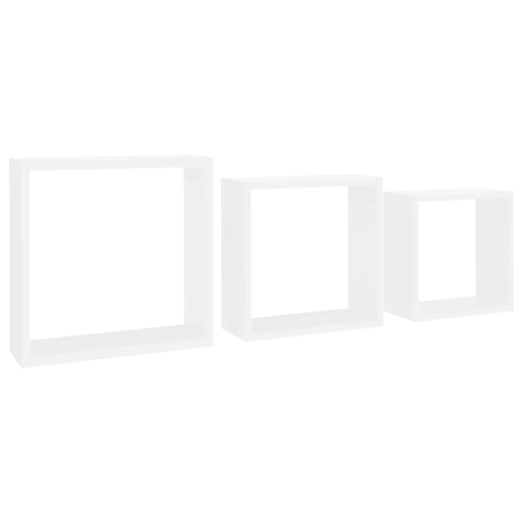 Mensole a Cubo 3 Pezzi Bianche MDF: Soluzione Salvaspazio Moderna