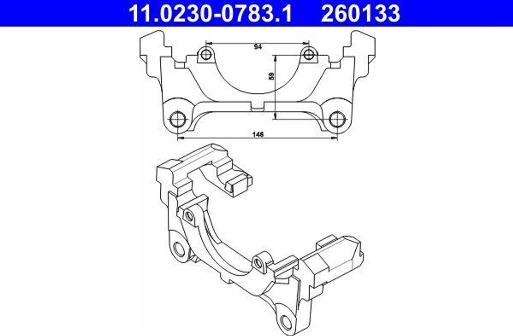 Support étrier de frein ATE 11.0230-0783.1 pour Audi A4 A5 et TT
