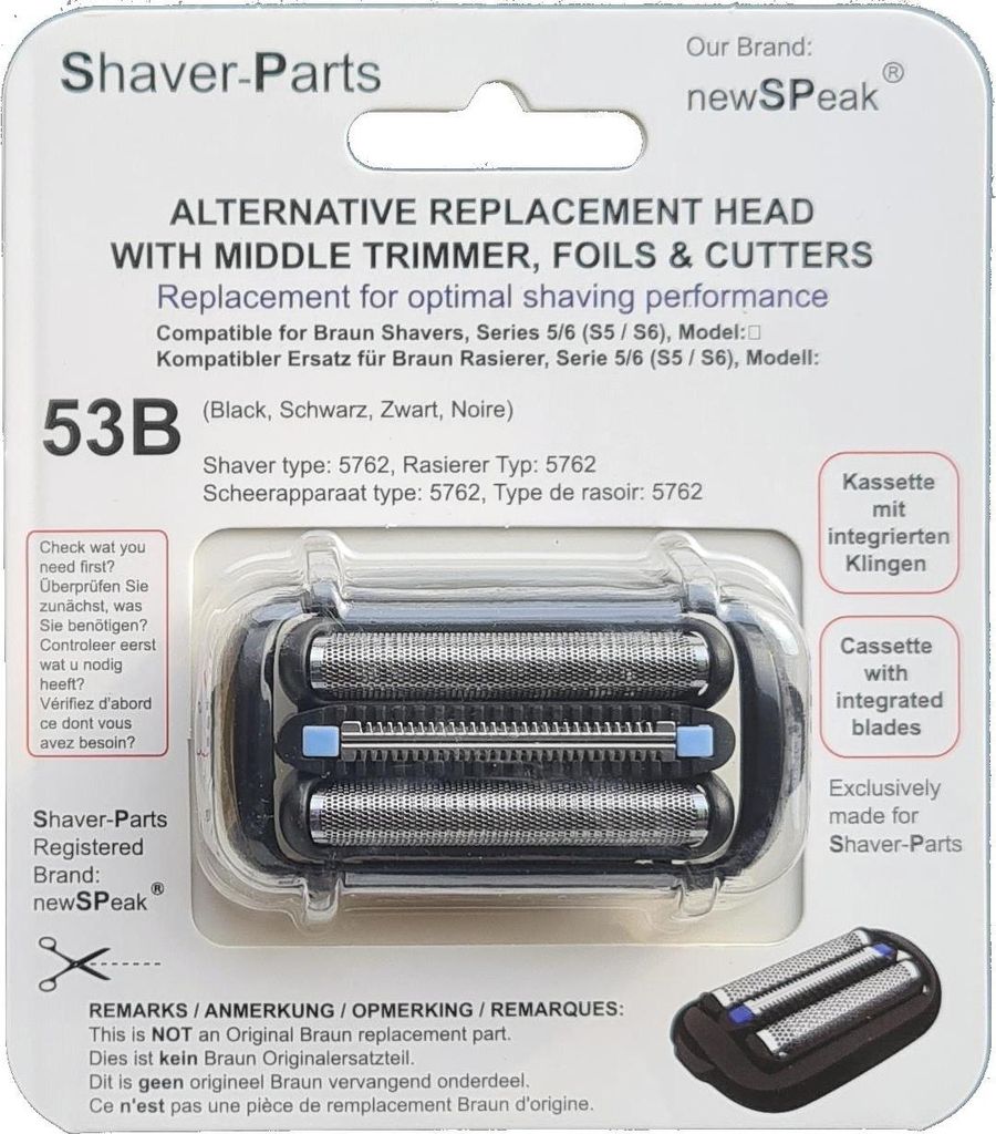 SCANPART 53B Ersatzscherkopf kompatibel Braun Serie 5/6 Produktbild 