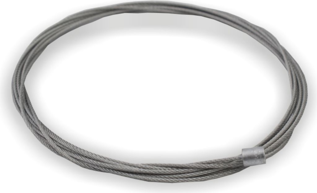Edelstahl-Drahtseil Ø 1,0 mm, 7x7 mit Zylindernippel Ø 4,8 x 6,0 mm, Niro 1.4401 | Länge 2000 mm