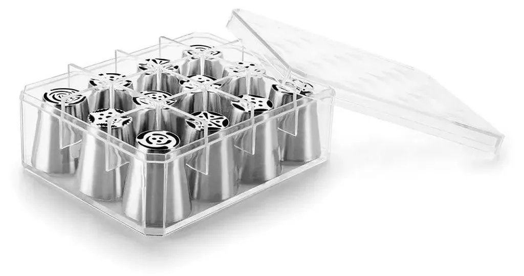 Ibili Buses Russes XL Coffret de 12 Pièces Argent pour Pâtisserie Fine