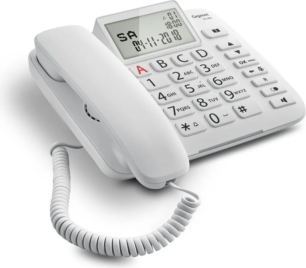Téléphone à grosses touches Gigaset DL380 blanc pour seniors et pro