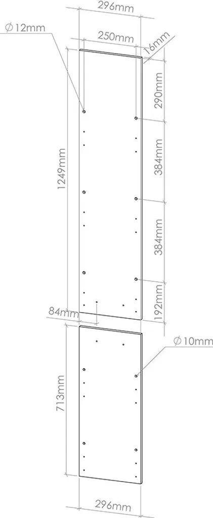 Anta Cucina Vicco R-Line Nero Lucido 29.6x196 cm | Design Moderno