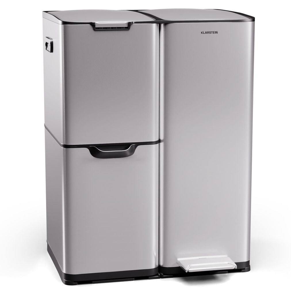Klarstein Tiyo 3-in-1 Mülleimer - 60L Küchen-Abfalleimer Produktbild 