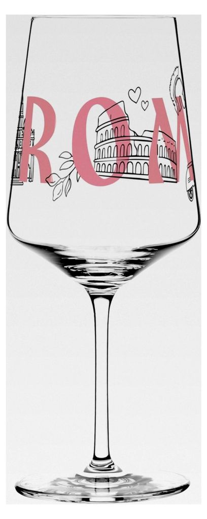 Cocktailglas 500 ml - mit buntem Reisemotiv für Reisende, geeignet für Longdrinks und kreative Cocktails – Hergestellt in Deutschland