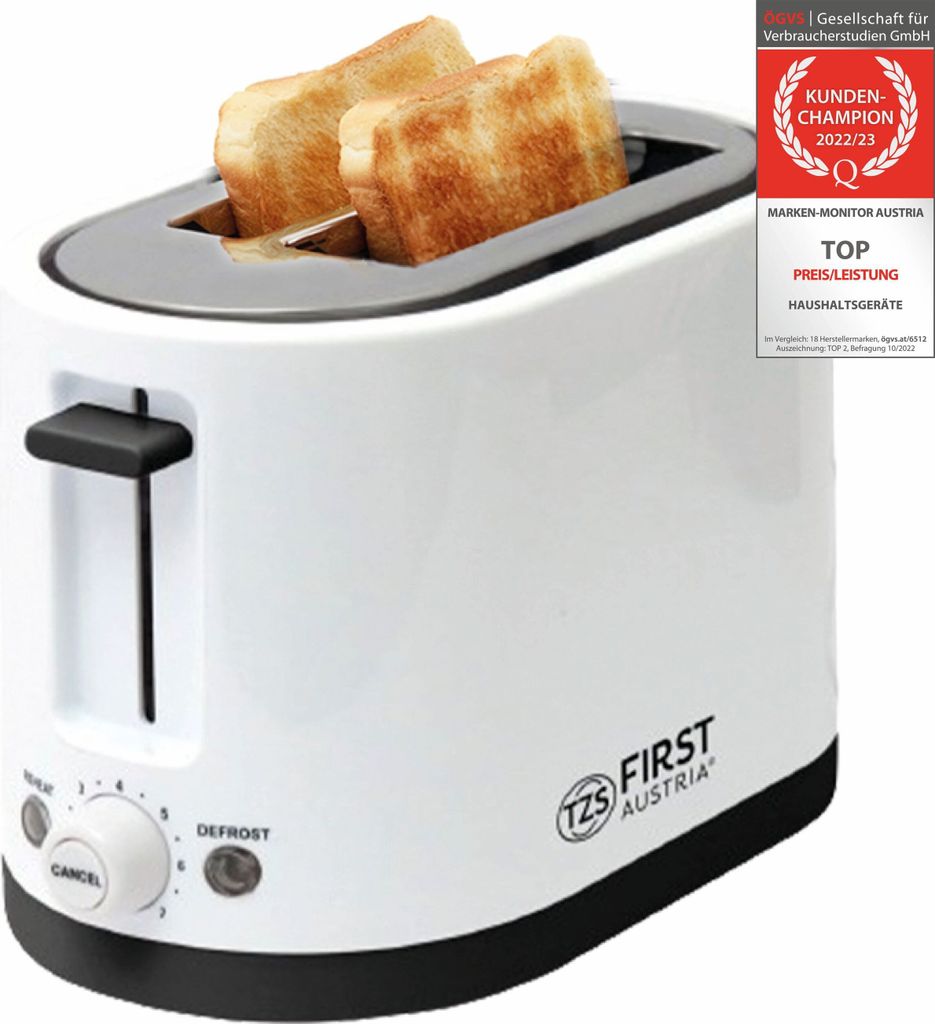 TZS First Austria Doppel Kurzschlitz Toaster, 2 Scheiben, Produktbild 2