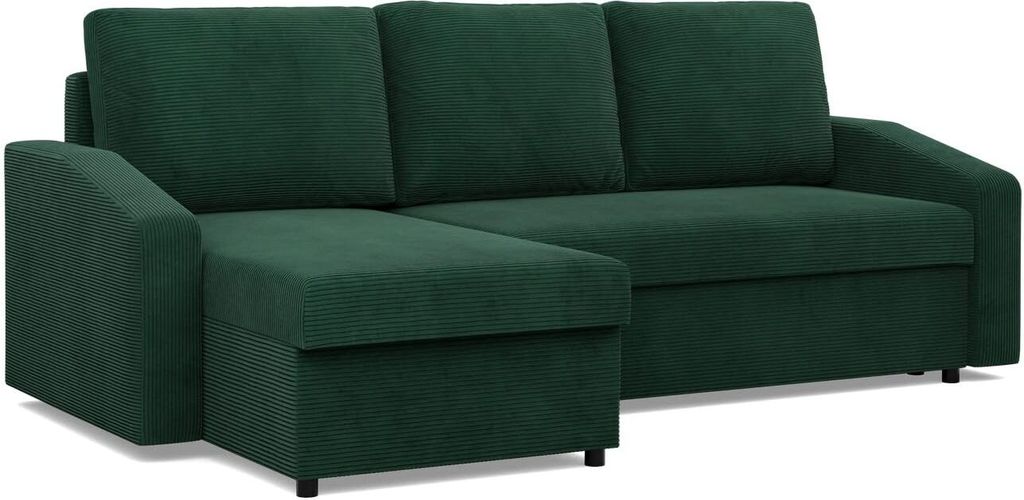 Ecksofa mit Schlaffunktion NEO,  Cord - Dunkelgrün Produktbild 