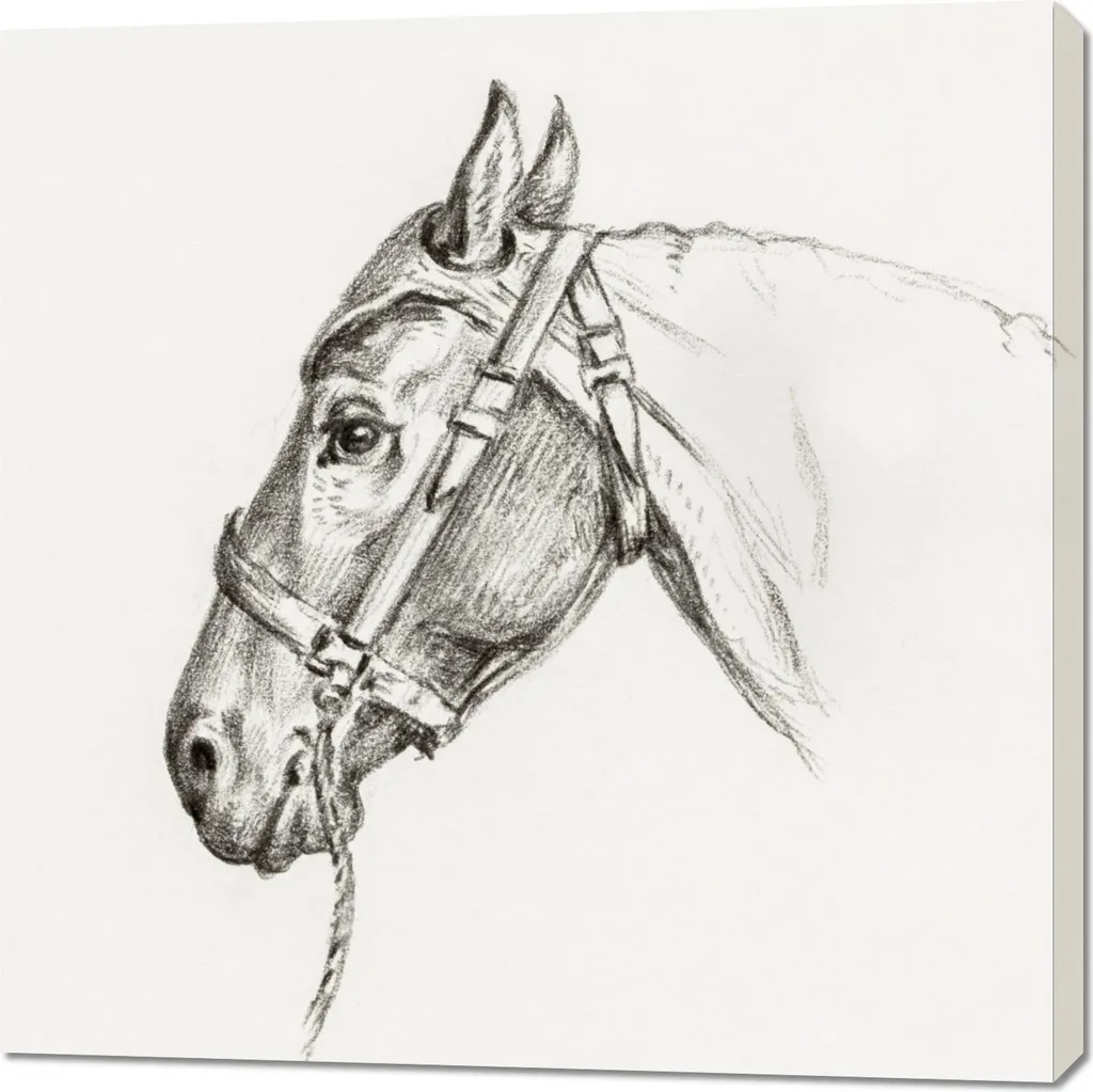 Tableau vintage Tête de cheval 2 pour grand salon élégant et chic