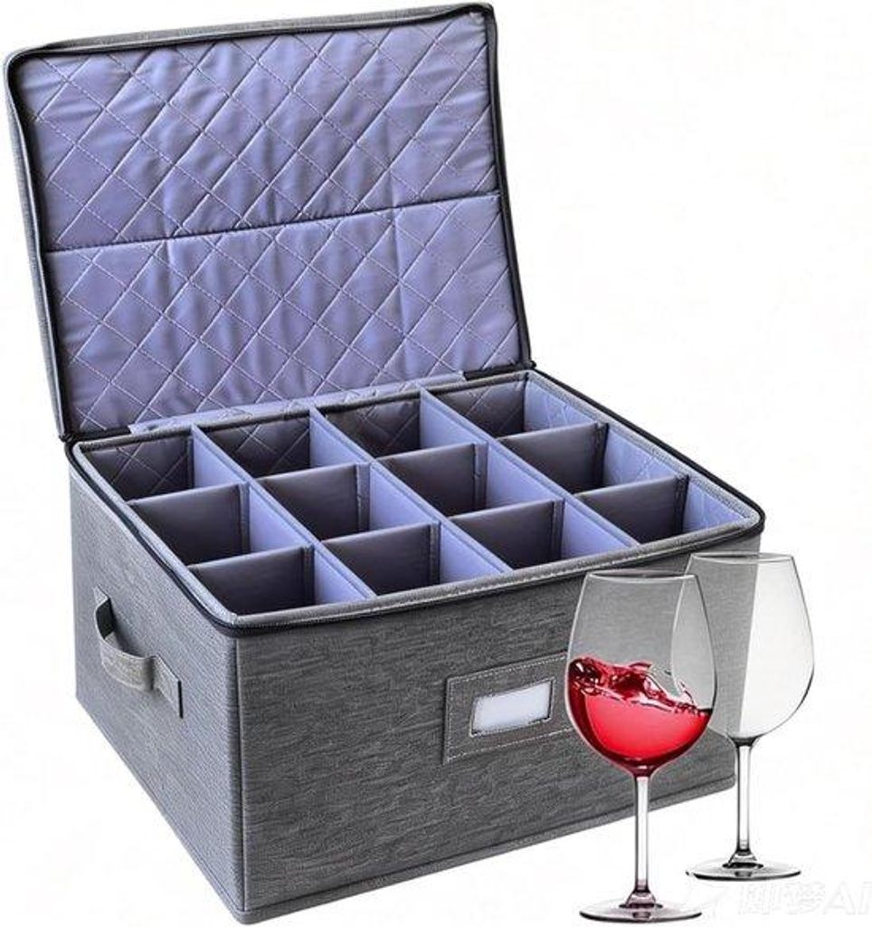 Glasen Schrankbox - Servicelager - Umzugslager - Mit Ausklappböden - 43x31x25 cm - Grau