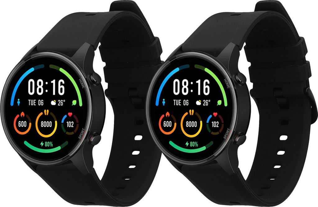 kwmobile 2x Uhrenarmband für Xiaomi Mi Watch Color Sport / S1 Active Armband - Fitnesstracker Band Set aus TPU Silikon - Ersatzarmband Smartwatch -
