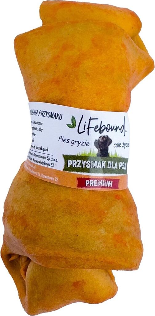 IMKERSHOP Kauartikel für Hunde – Hundesnack – In Form eines Knochens - Kalbsleder, Geschmack Pizza, Größe 10/12 cm