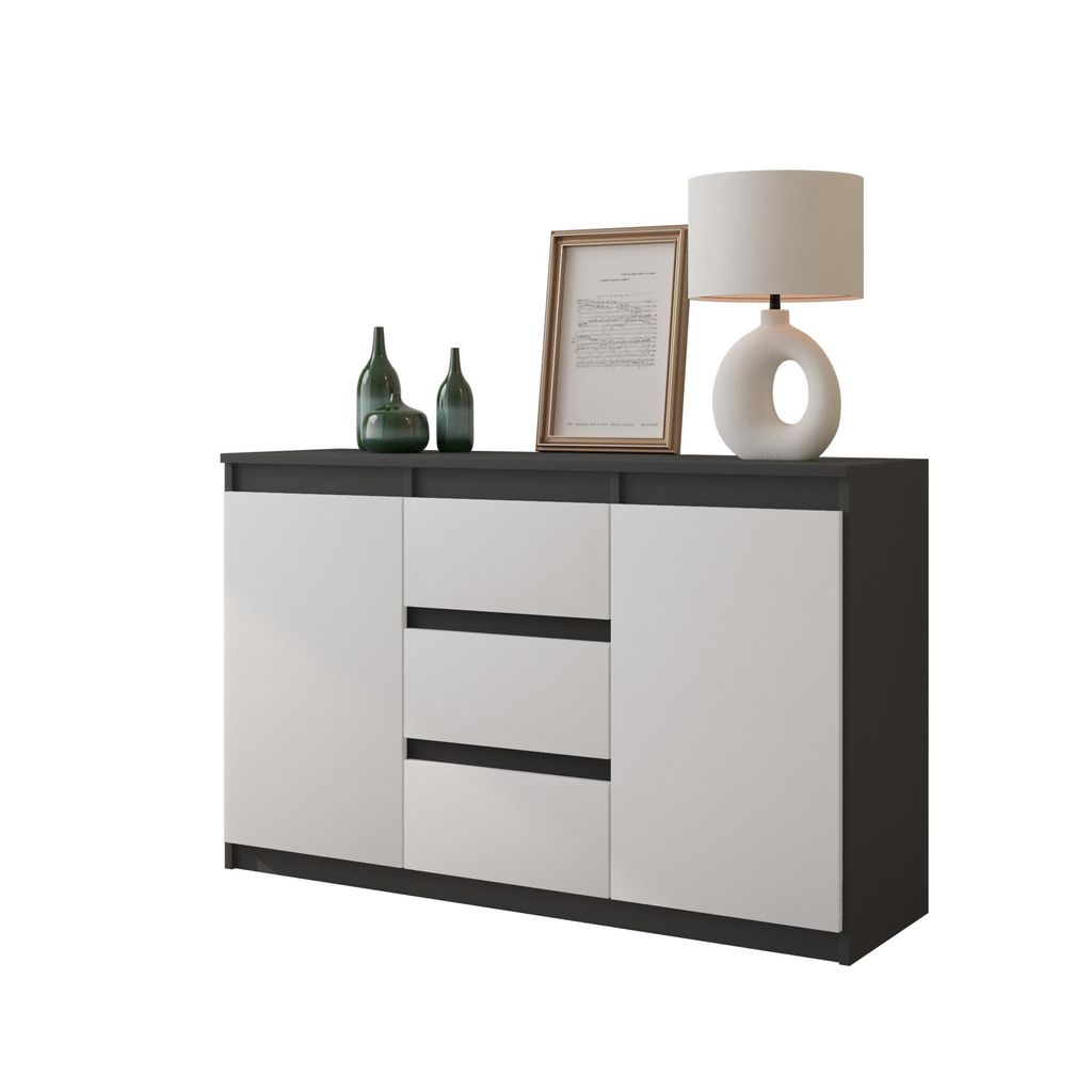 MIKEL - Cassettiera / credenza con 3 cassetti e 2 ante - Immagine del prodotto 