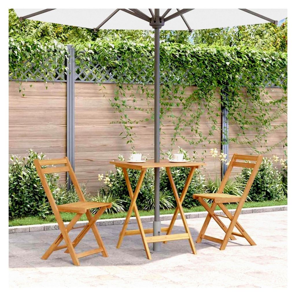 Klappbarer Gartentisch 60x60x75 cm aus Akazienholz, kleiner Tisch für Terrasse, Bistro, Gartenparty, Balkon und Wohnzimmer