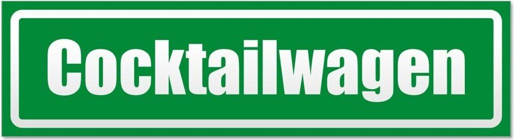 Kiwistar Cocktailwagen invertiert Magnetschild Schild magnetisch - 45cm Grün - Magnetfolie für Auto PKW Kfz