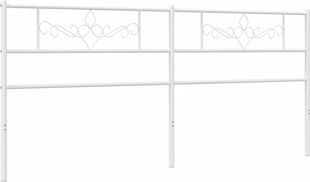 vidaXL Ersatz-Kopfteil Metall Weiß 200 cm