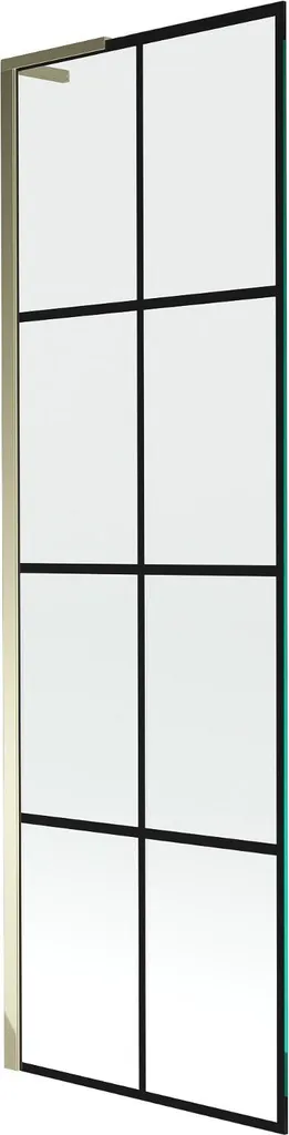 Paratia Doccia Mexen Next L 60x150cm | Oro e Griglia Nera Luxury