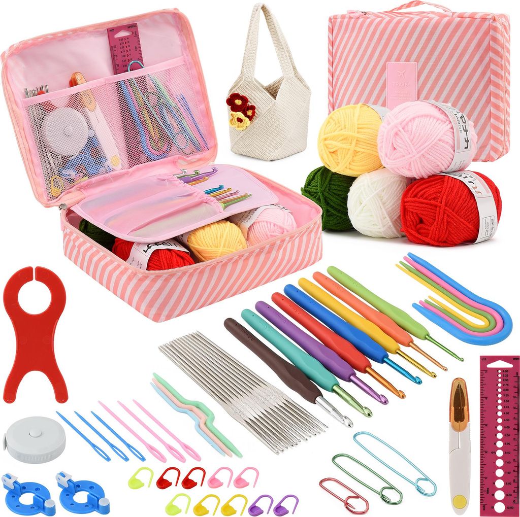 UnboxG Kit de crochet 58 pièces avec sac de rangement – Kit Image du produit 