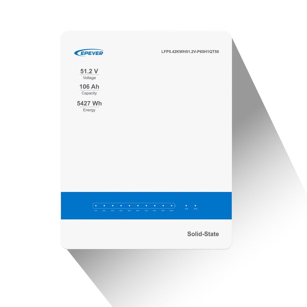 EPEVER Lithium Batterie LiFePO4 Batterien 51,2V 106Ah mit integriertem BMS, Wandmontage, 0% MwSt