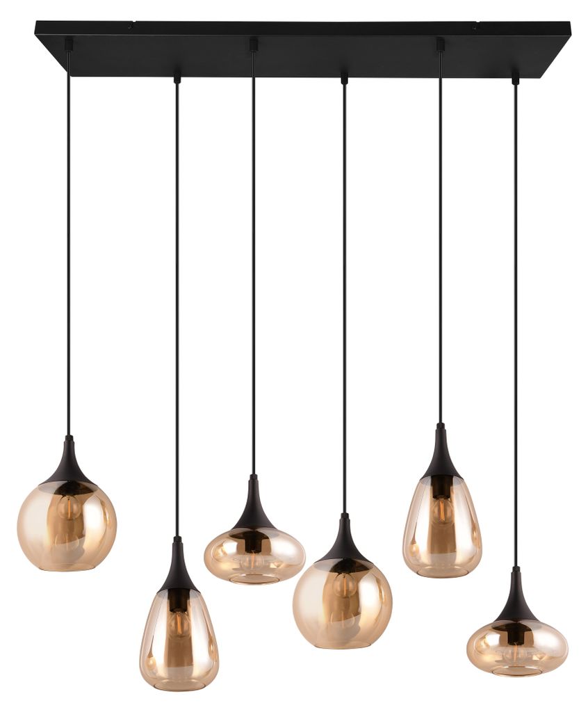Lampa wisząca LUMINA czarno-miodowy 6xE14x40W metal Zdjęcie produktu 