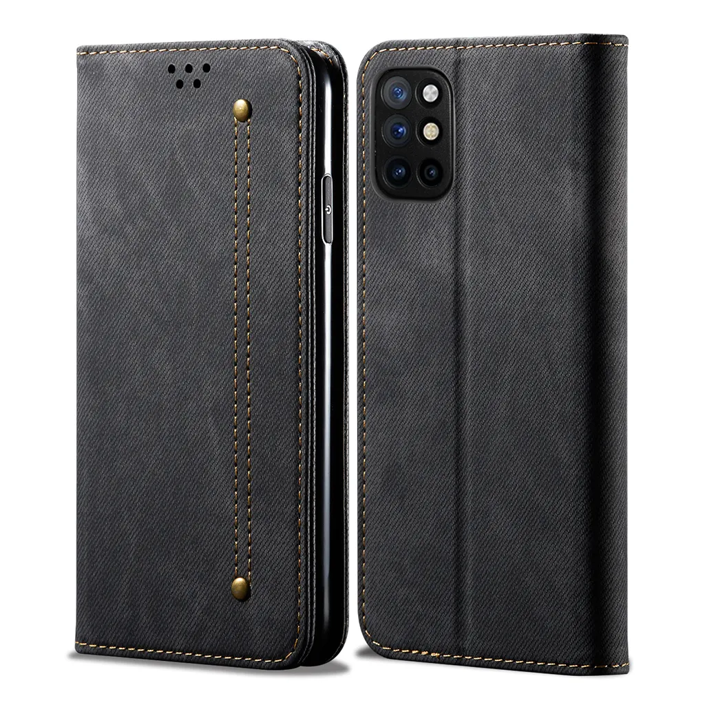 Custodia OnePlus 8T, Custodia a portafoglio in pelle con chiusura magnetica e custodia con funzione stand per OnePlus 8T Nero