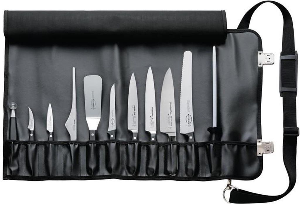 F. DICK Rolltasche Lederoptik 11-teilig + Küchenmesser Produktbild 