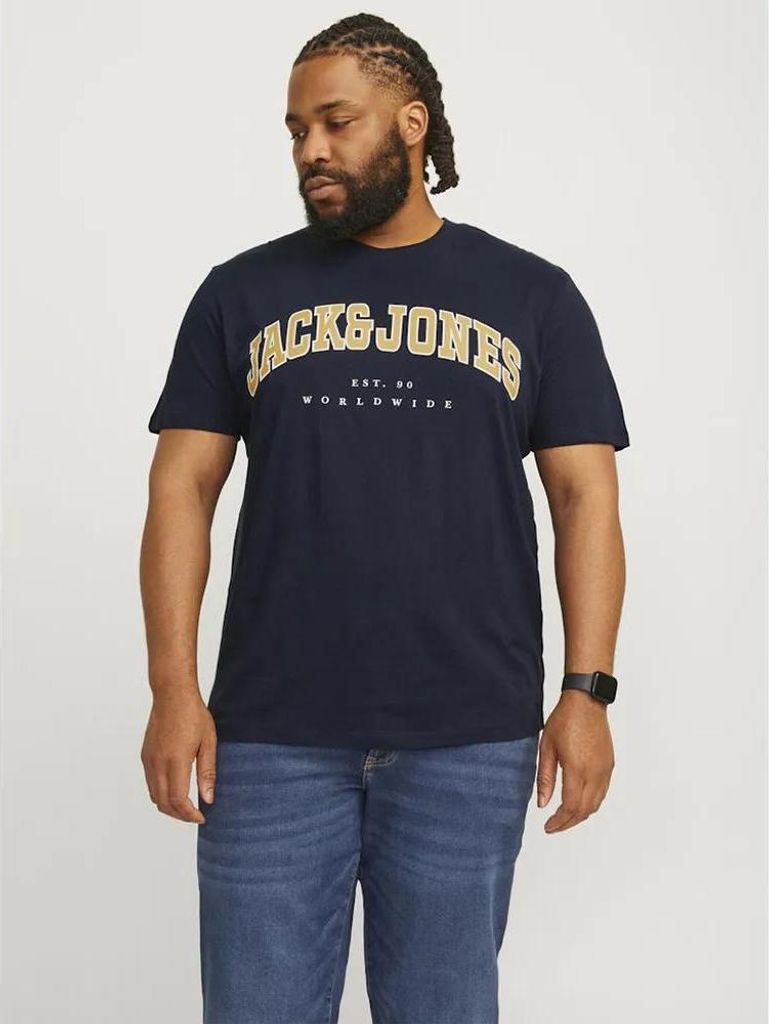 Jack & Jones Caleb Varsity Plus Kurzarm-t-shirt Blau 4XL Produktbild 