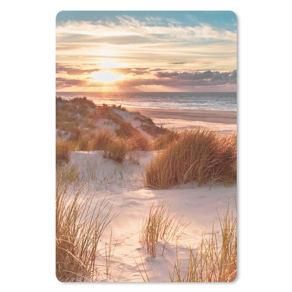 MuchoWow Mauspad Mousepad Düne - Pflanzen - Sonnenuntergang - Strand - Meer 18x27 cm - Mousepads - Maus Mat - Pad - Mausunterlage