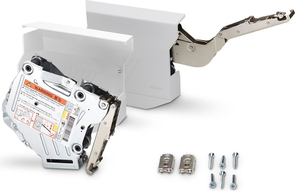 Komplettset BLUM Aventos HK-S Klappenbeschlag 20K2C01.02 Kraftspeicher Leistungsfaktor LF 400-1000 inkl. Fronthalter für Holzfronten Abdeckkappen ...