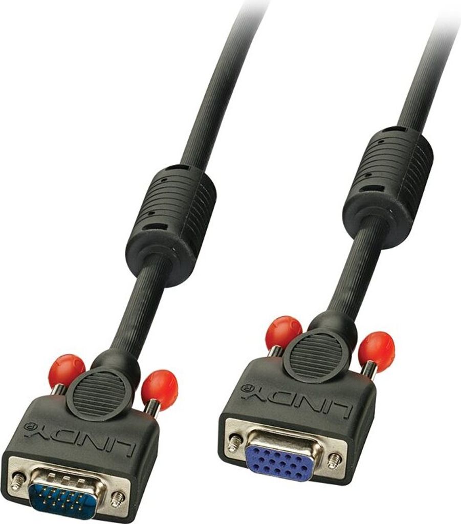 LINDY VGA Kabel M/F schwarz 0.5m HD15 M/F DDC-fähig