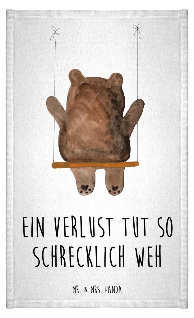 Mr. & Mrs. Panda Handtuch Bär Schaukel - Weiß - Geschenk, Produktbild 