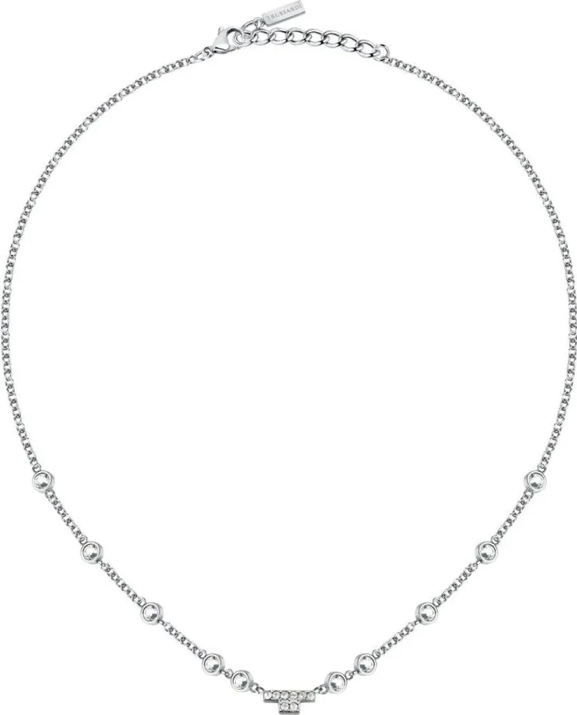 Collier en acier inoxydable avec cristaux T-Logo TJAXC04 pour femme
