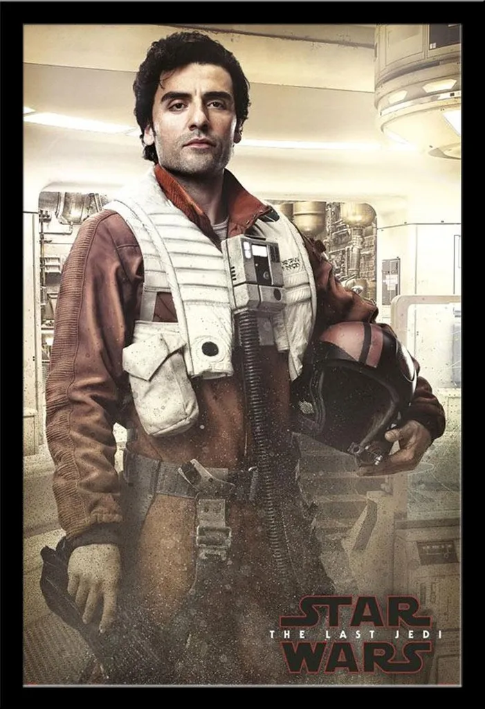 Déco Murale Star Wars Les Derniers Jedi Poster Poe Prêt à Poser Noir