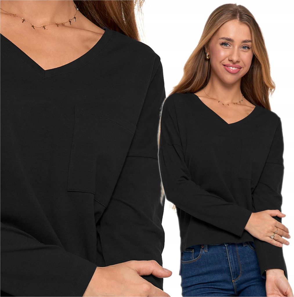 Moraj | Damen T-shirt - Langarm - Größe S - Baumwolle - Mit Tasche