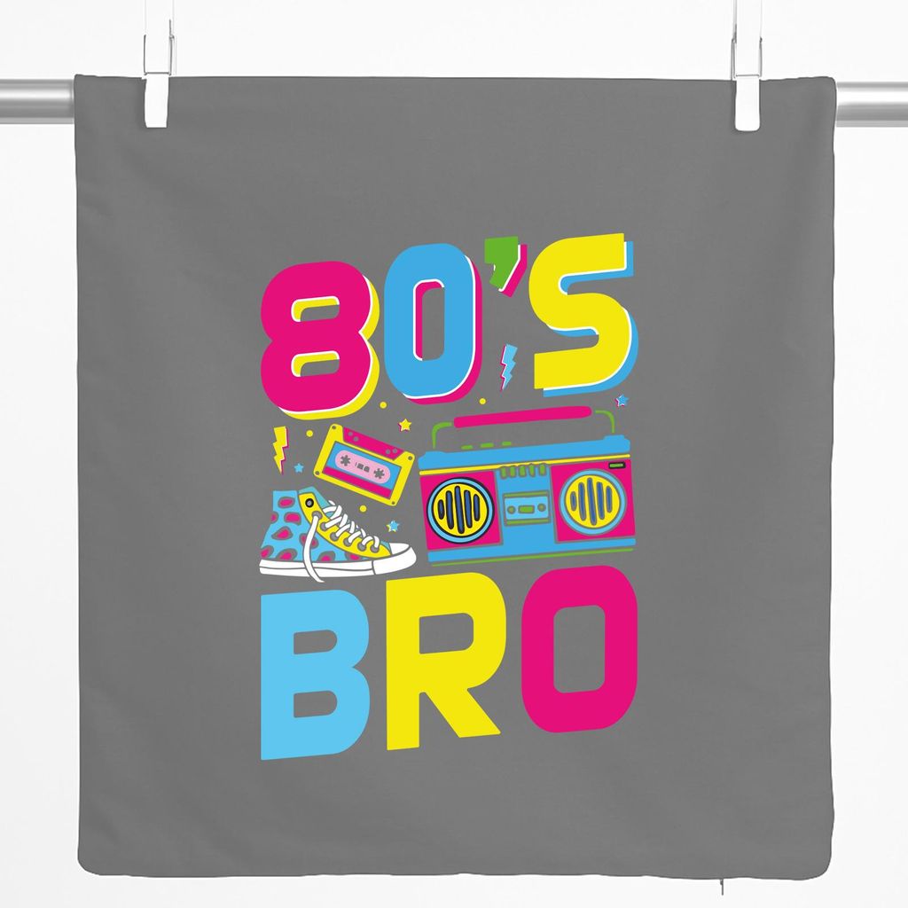 Huuraa Kissenbezug 80's Bro Retro 40x40cm Steel Grey Baumwolle Dekokissenbezug Geschenkidee