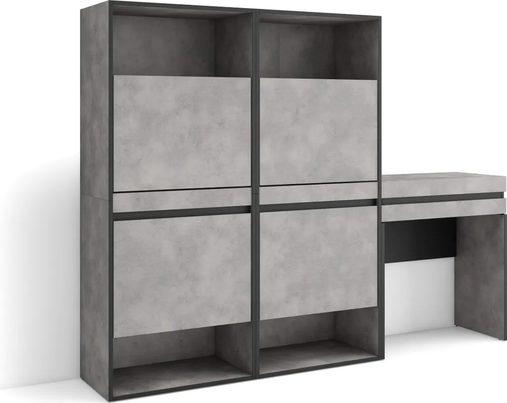 Grande armoire à chaussures COZY style béton, idéal pour la chambre