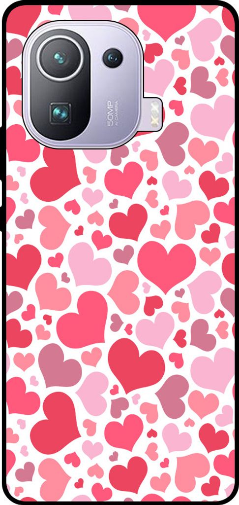 Smartphonica Telefon Fall geeignet für Xiaomi Mi 11 Pro mit Herzen drucken - Hearts Design TPU Backcover Case - Kinder Fall mit Herzen Design