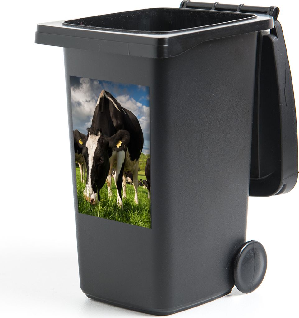 MuchoWow Mülltonnenaufkleber Kühe - Tiere - Gras - Wiese - Bauernhof 40x60 cm - Mültonnen-sticker - Sticker - Aufkleber für die Mülltonne