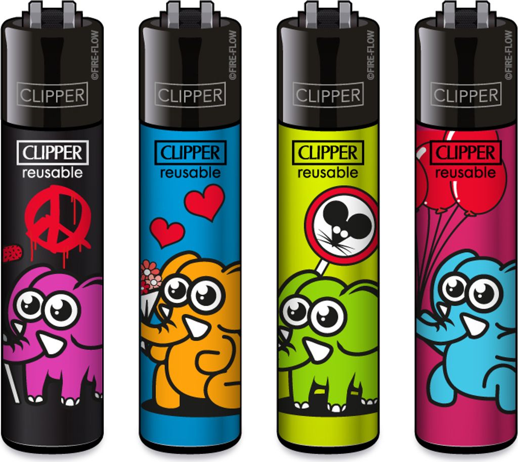 Clipper Feuerzeuge 4er Set: Zoo Party