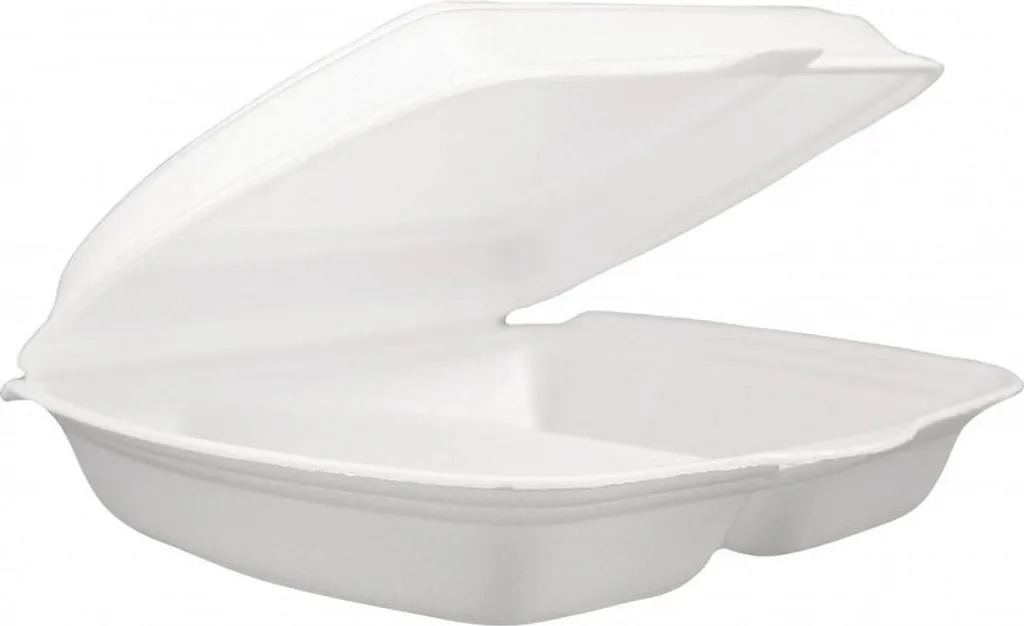 Boîte menu à emporter 2 compartiments XPS 245x195x75 mm - Pack de 300