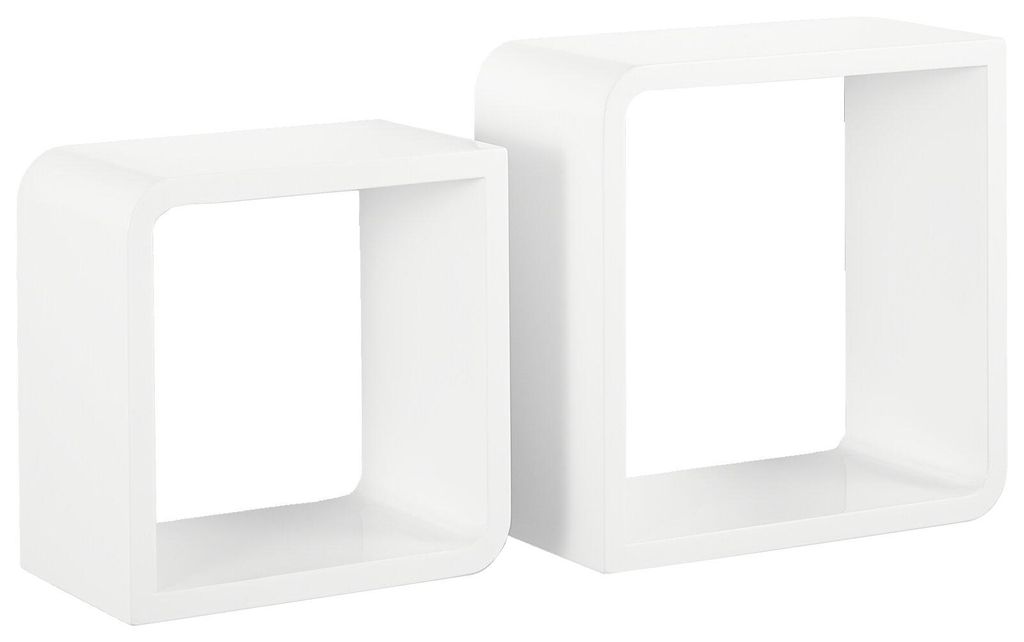 Regal DUO 2er-Set aus MDF, Weiss, je 28 cm breit, 28 cm hoch, 15 cm tief