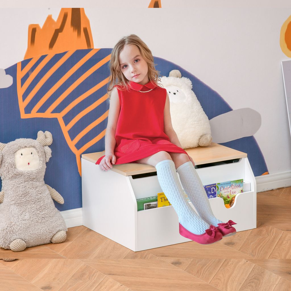 Kindersitzbank zur Spielzeugaufbewahrung Spielzeugkiste aus Holz Sitzbank 