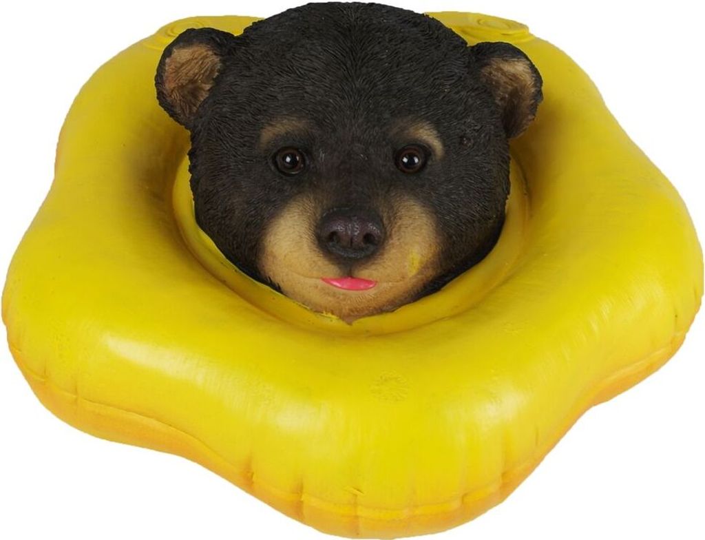 Bär mit Schwimmring Teichdeko Schwimmtier Pooldeko schwimm Produktbild 