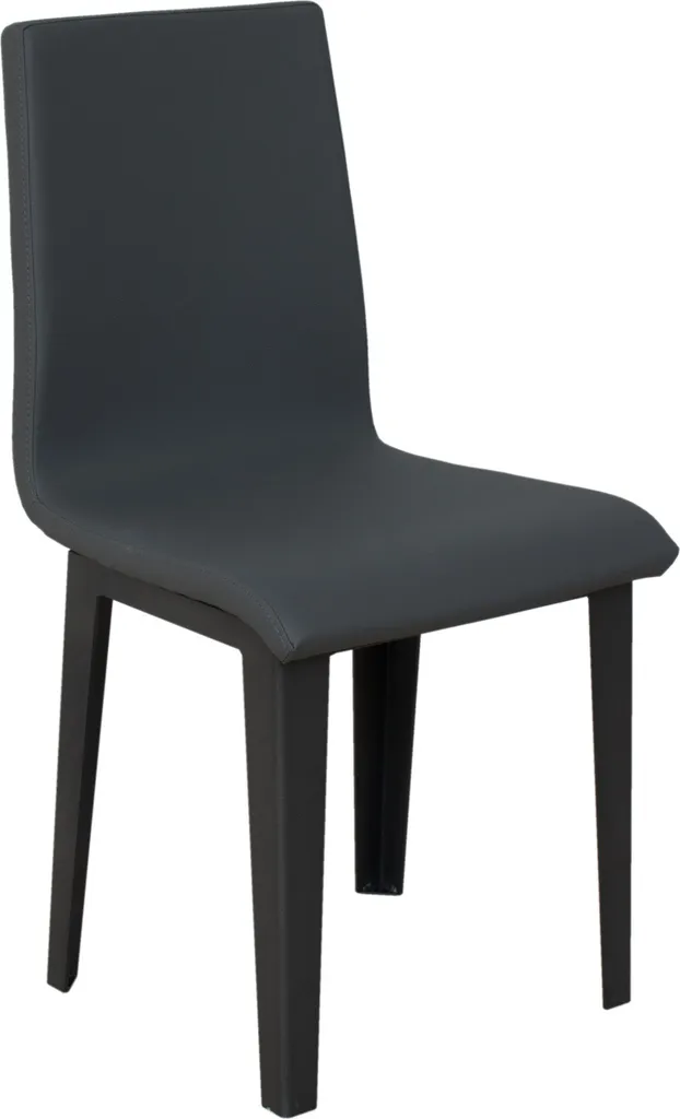 Chaise Armida pieds anthracite coussin gris 11 avec pieds coniques