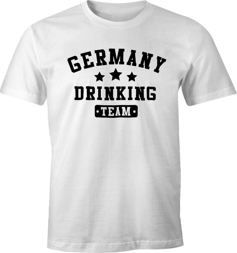 Herren T-Shirt Germany Drinking Team Bier Fun-Shirt Moonworks weiß 3XL