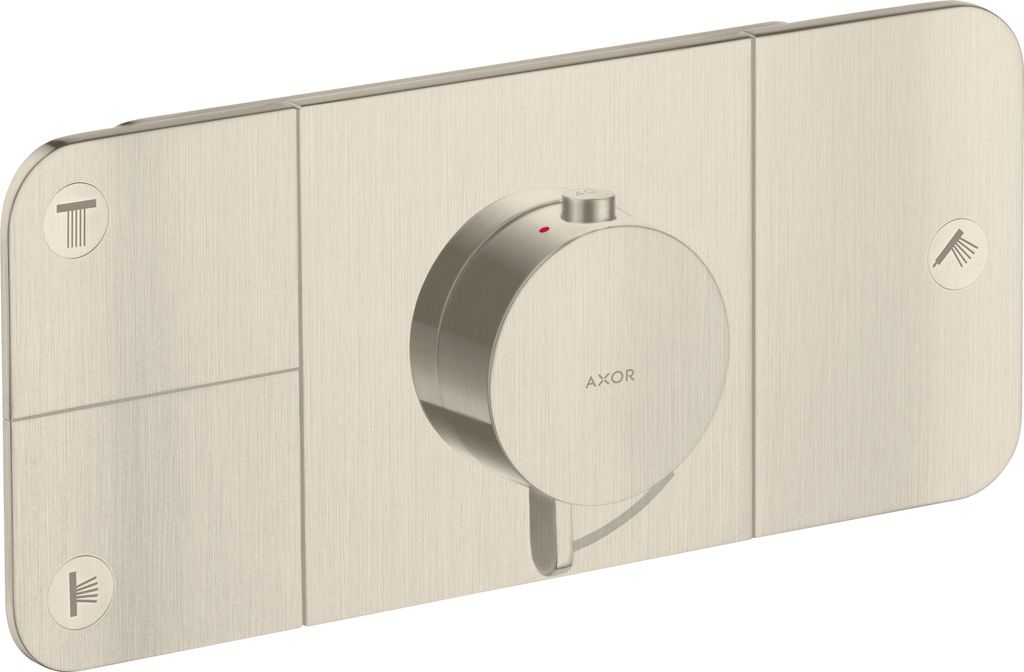 Fertigmontageset AXOR ONE f UP-Thermostat 3 Verbr brushed nickel brushed nickel