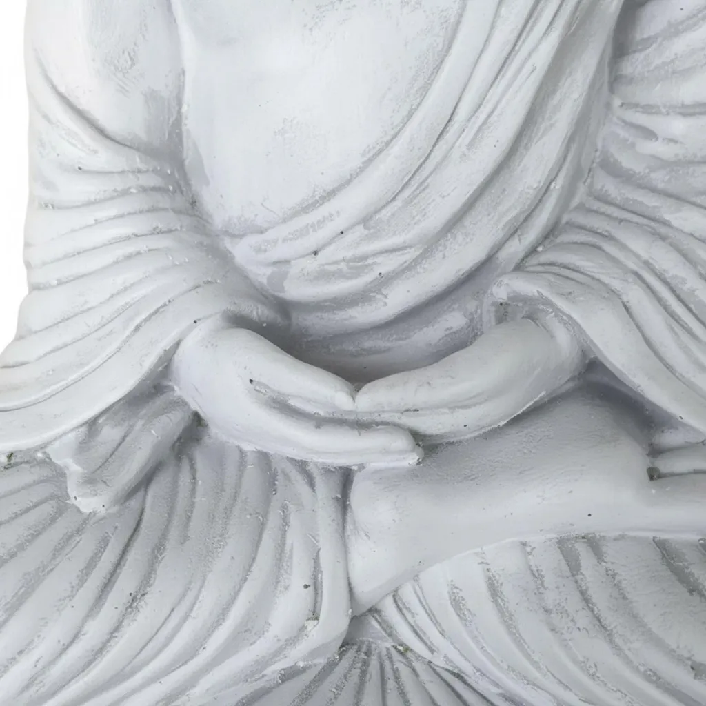 Statue de Bouddha 42 cm effet pierre naturelle résistante intempéries - 6
