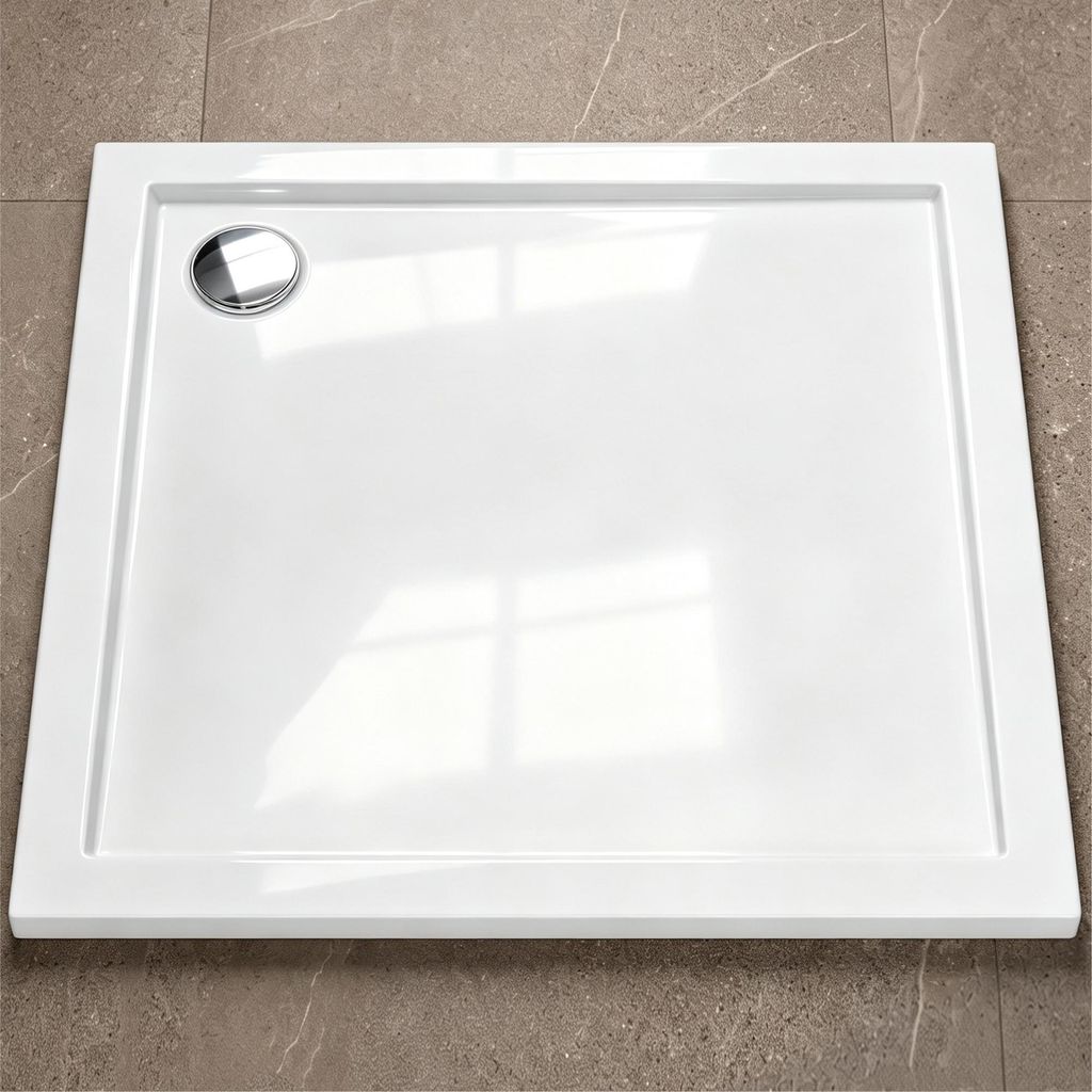 doporro Duschtasse Duschwanne 90x90x4 flach aus Acryl in Produktbild 