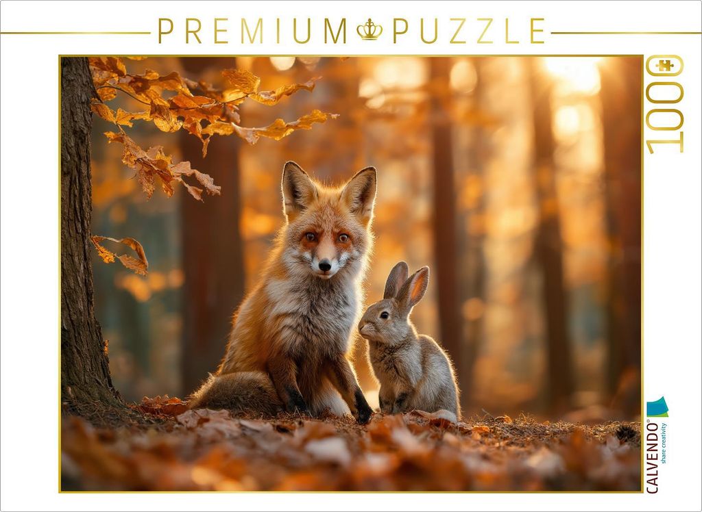 CALVENDO Puzzle Ein stiller Moment im Herbstwald | 1000 Teile Lege-Größe 64x48cm Foto-Puzzle für glückliche Stunden