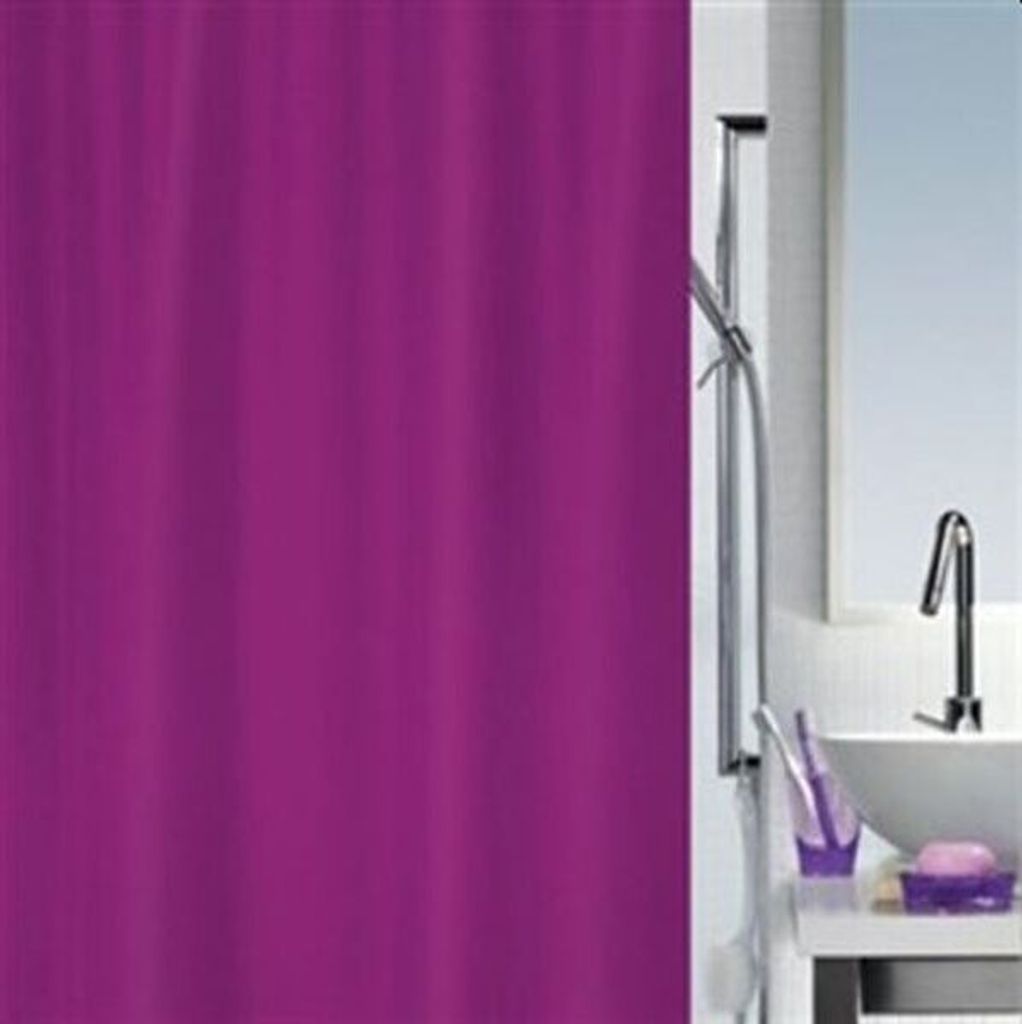 Spirella Anti-Schimmel Duschvorhang "Lila" Anti-Bakteriell, waschbar, wasserdicht Polyester 180x200cm