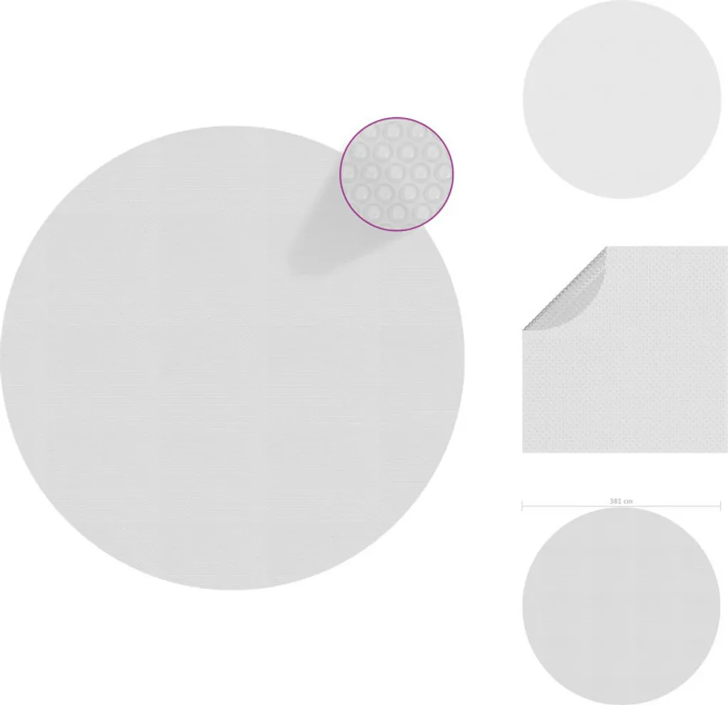Telone Solare vidaXL 381 cm Grigio: Copertura Isotermica per Piscina